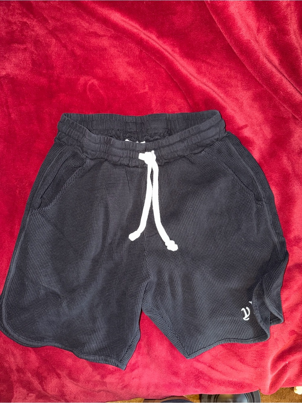 YoungLA Black Waffle Knit Athletic Shorts & 5” inseam shorts